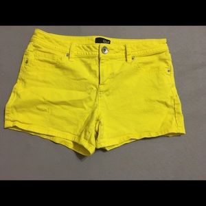 Yellow jean shorts